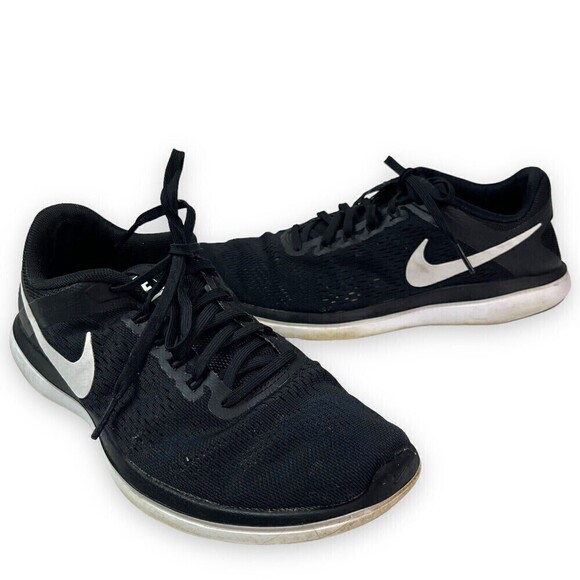 Nike Flex Run Running Shoes Sneaker Black White 830751-001 Womens Size 9 - Picture 1 of 10